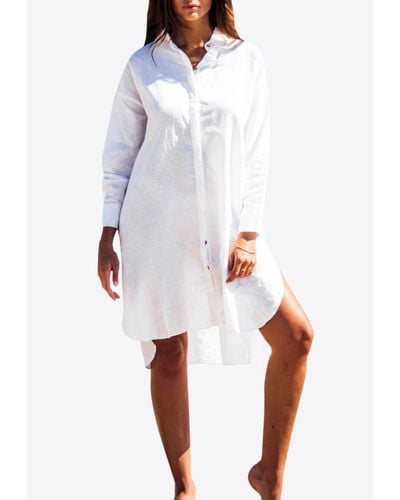 Les Canebiers Ramade Asymmetric Shirt Dress - White