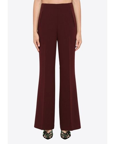 Roland Mouret High-Rise Wide-Leg Pants - Red