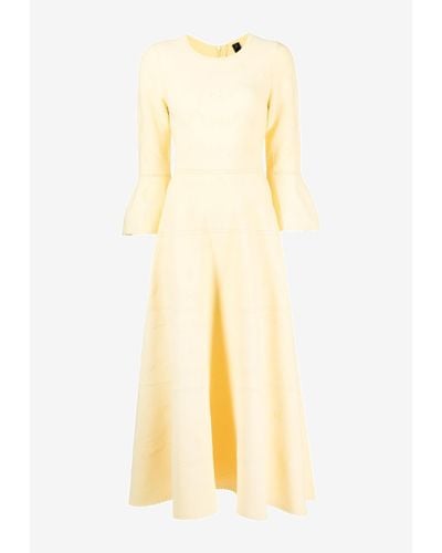 Needle & Thread Pretty Pointelle Midi Dress - Yellow