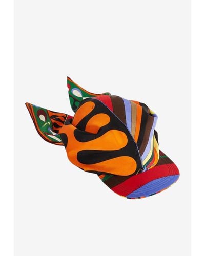 Emilio Pucci Iride And Pesci Print Silk Twill Cap - Multicolor
