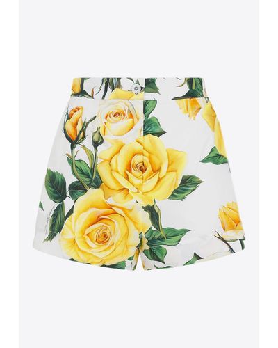 Dolce & Gabbana Floral Mini Shorts - Gray