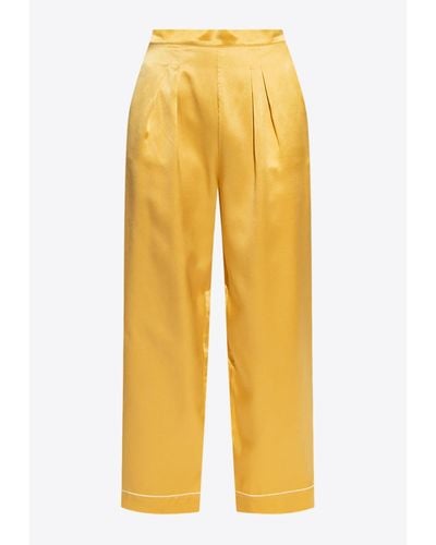 Eres Joyeus Pajama Silk Pants - Yellow