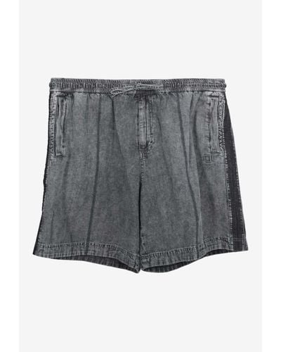 WOOYOUNGMI Washed Denim Shorts - Gray