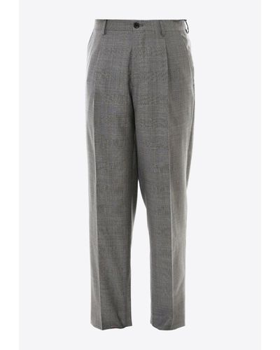 Etro Straight-Leg Tailored Wool Pants - Gray