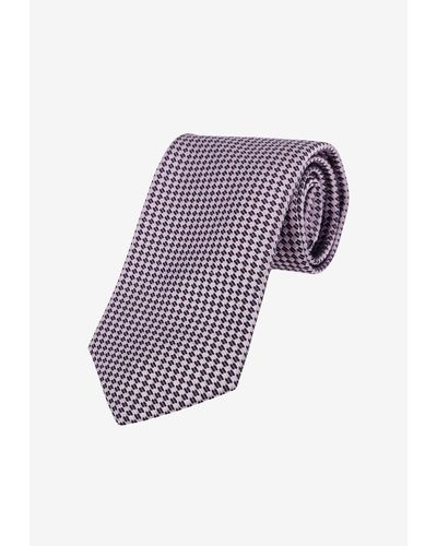Tom Ford Textured Pattern Silk Tie - White