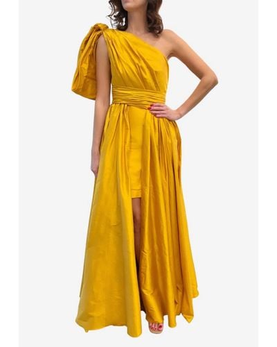 Leal Daccarett Isla Negra One-Shoulder Gown - Yellow