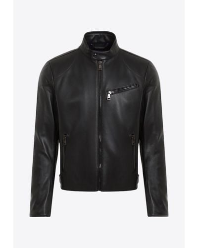 Ralph Lauren Randall Leather Biker Jacket - Black