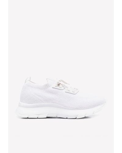 Gianvito Rossi Glover Stretch Bouclé Low-Top Trainers - White