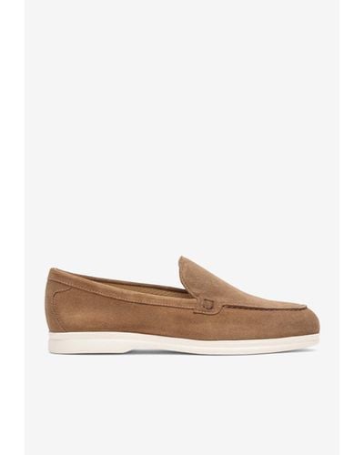 Doucal's Suede Slip-On Loafers - White