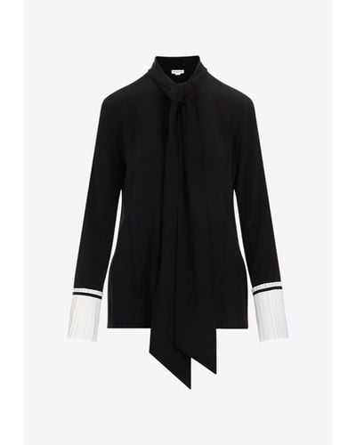 Victoria Beckham Long-Sleeved Silk Blouse - Black