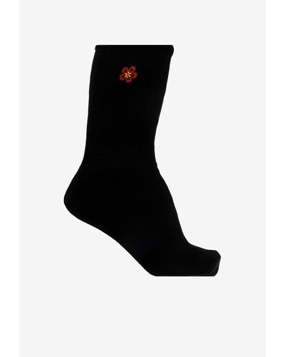 KENZO Boke Flower Crew-Length Socks - Black