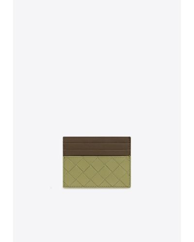 Bottega Veneta Cassette Intrecciato Leather Cardholder - Green