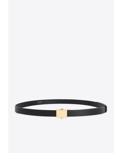 The Row Brian Leather Belt - White