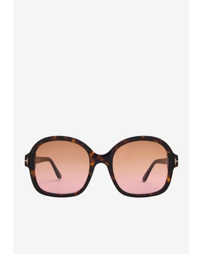 Tom Ford Hanley Oversized Square Sunglasses - Natural