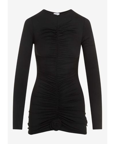 LaRevêche Lillibet Ruched Mini Dress - Black