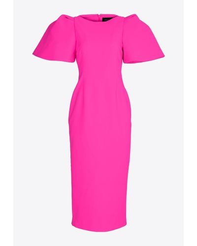 Solace London Lora Midi Cady Dress - Pink