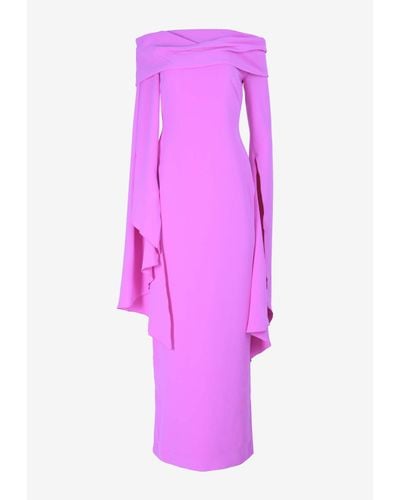 Solace London Arden Off-Shoulder Maxi Dress - Pink