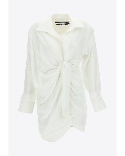 Jacquemus La Robe Bahia Mini Shirt Dress - White
