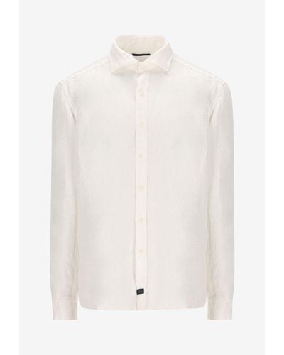 FAY ARCHIVE Linen Long-Sleeved Shirt - White