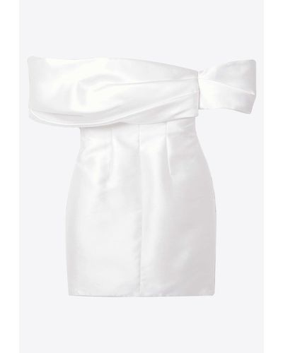 Solace London Edda Off-the-shoulder Faille Mini Dress - White