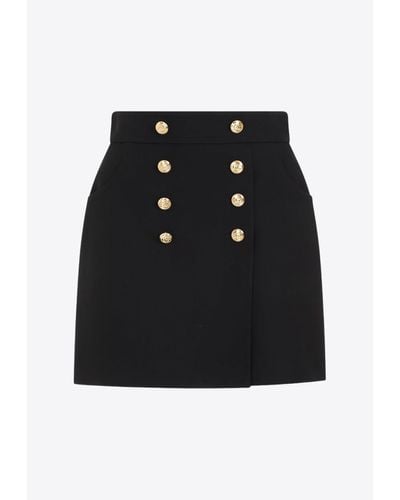 Gucci Wool And Silk Mini Skirt - Black