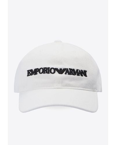 Emporio Armani Embroidered Logo Baseball Cap - White