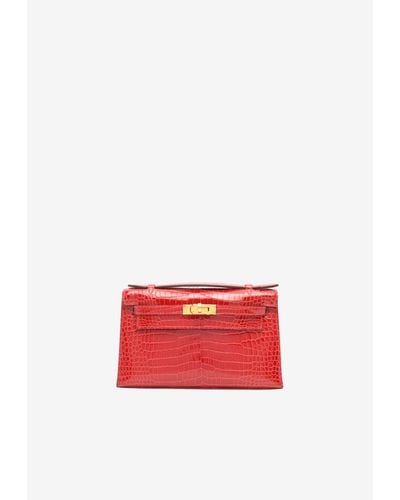Hermès Kelly Pochette Clutch Bag - Red