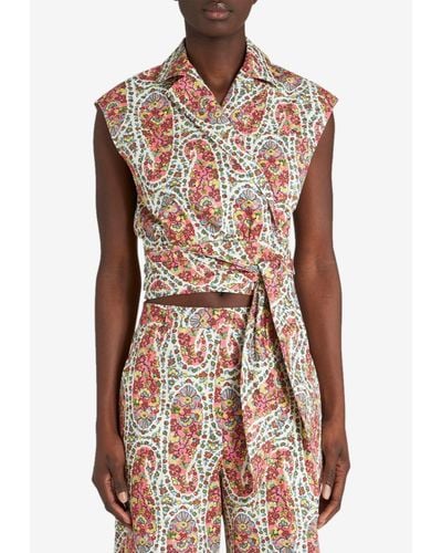 Etro Floral Paisley Print Cropped Shirt - Multicolor
