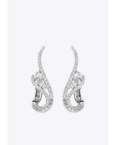 YEPREM Diamond Clip-On Earrings - White