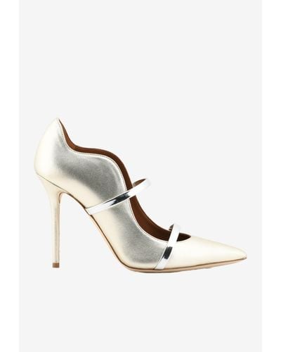 Malone Souliers Maureen 100 Court Shoes In Metallic Nappa Leather