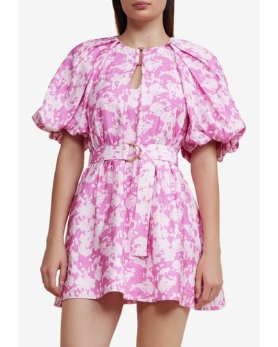 Acler Rossmore Printed Mini Dress - Pink