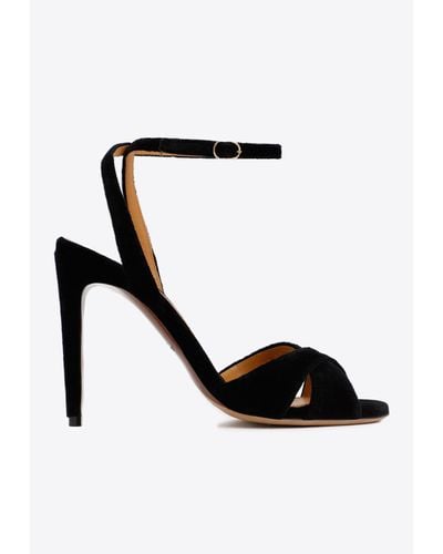 Ralph Lauren Kandice 100 Velvet Sandals - Black