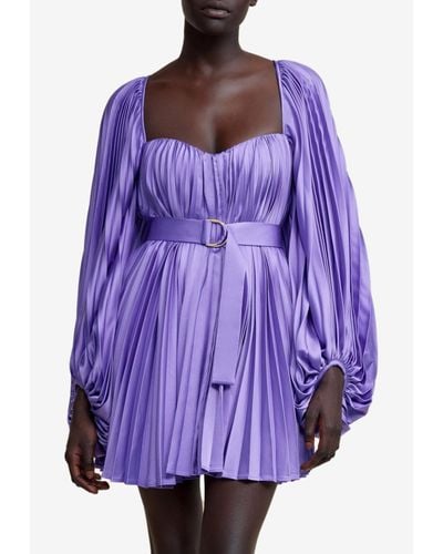 Acler Montague Pleated Mini Dress - Purple