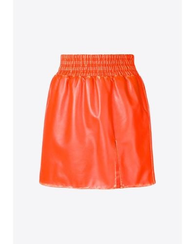 Miu Miu Leather Mini Skirt - Orange