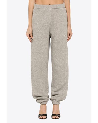 The Attico Penny Logo Print Track Trousers - Natural
