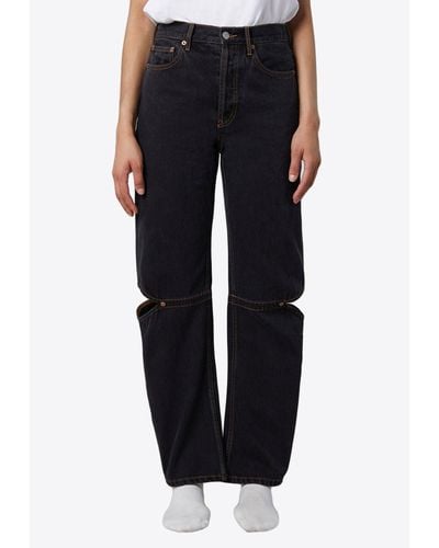Still Here Cowgirl Cut-Out Detail Jeans - Black