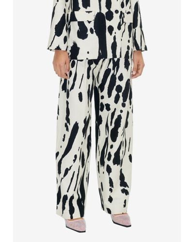 Stine Goya Jesabelle Abstract-Printed Trousers - White
