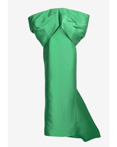 Solace London Delphina Off-Shoulder Maxi Dress - Green