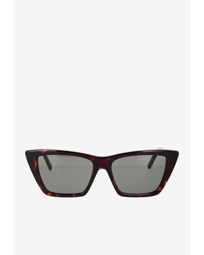 Saint Laurent Mica Square Sunglasses - Gray