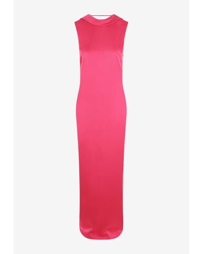 Versace Cowl Sleeveless Maxi Dress - Pink