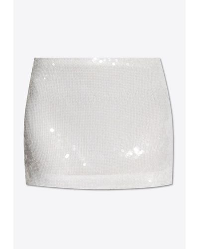 Dolce & Gabbana Sequined Mini Skirt - White