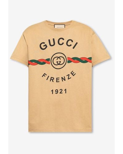 Gucci Interlocking Logo Torchon Crewneck T-shirt - Natural