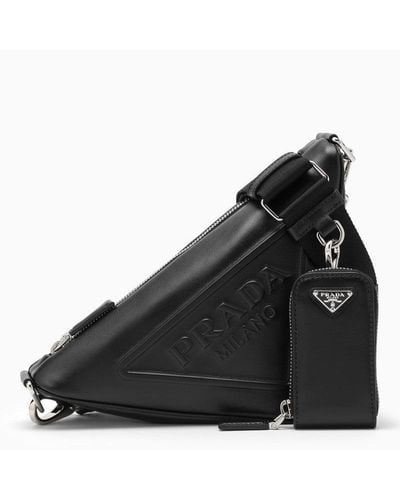 Prada Triangle Shoulder Bag Black - Black
