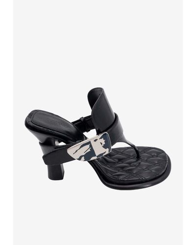 Burberry Bay 105 Leather Mules - Black