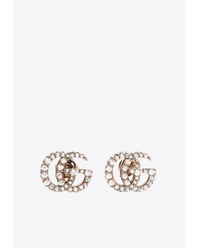 Gucci Crystal-embellished GG Earring - White