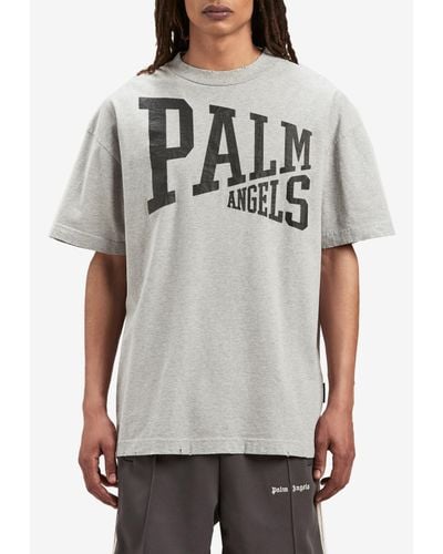 Palm Angels College Logo T-Shirt - Gray
