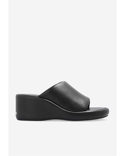 Balenciaga Rise 50 Nappa Leather Wedge Sandals - Black