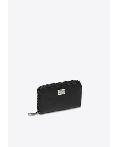 Dolce & Gabbana Small Logo Tag Zip-Around Wallet - White