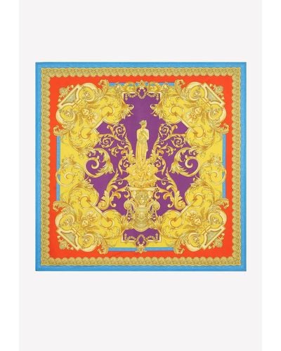 Versace Barocco Goddess Print Shawl - Multicolour
