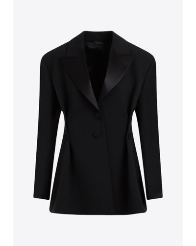 Givenchy Tricotine Wool Tuxedo Blazer - Black